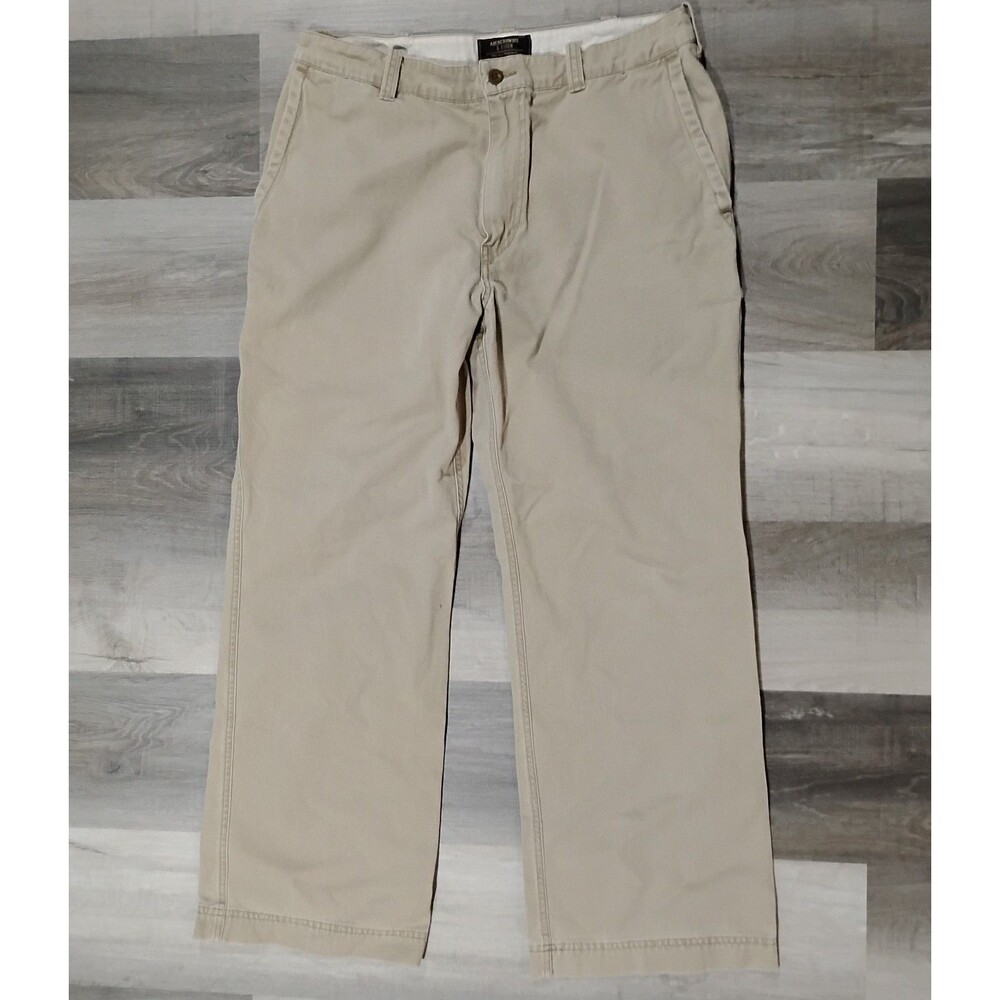 VTG Abercrombie & Fitch Pants Mens 34R Beige Khaki Cotton